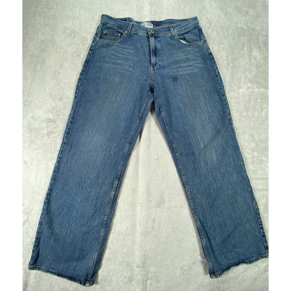 Machine‎ Jeans Fits 38x30 Blue Denim Cotton Preppy Straight Leg High Rise